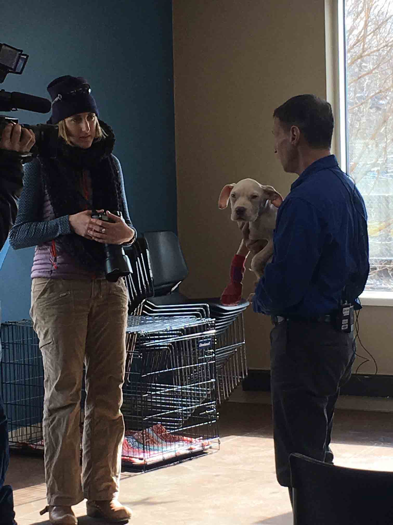 Valentino With Vet Techs